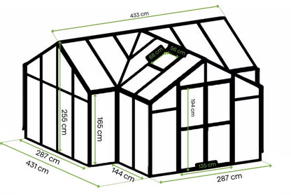 Udestue TRIBECA 433x431 cm Sort Glas