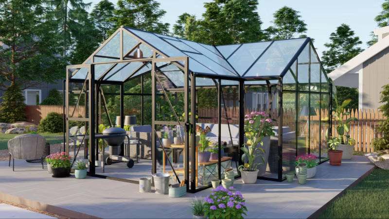 Udestue TRIBECA 433x431 cm Sort Glas