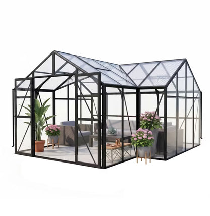 Udestue TRIBECA 433x431 cm Sort Glas