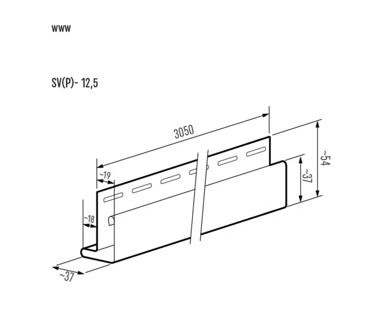 Udvendig Hjørneprofil SVP-12,5 3,05 m Gylden Eg PVC