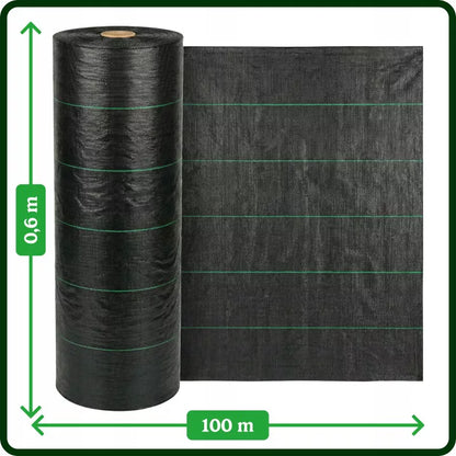 Ukrudtsdug 0,6x100 m 100 g/m² Sort