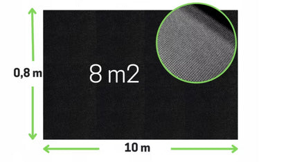 Ukrudtsdug 0,8x10 m Sort 50g/m²