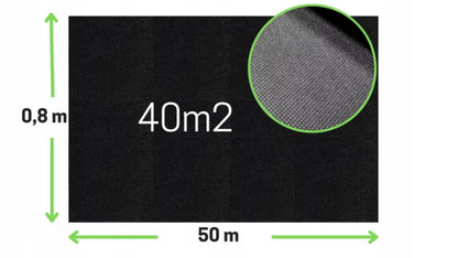 Ukrudtsdug 0,8x50 m Sort 50 g/m²