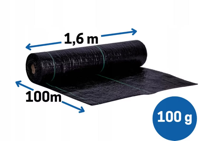 Ukrudtsdug 1,6x100 m 100g/m² Sort