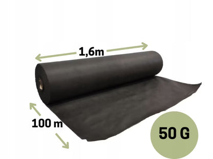 Ukrudtsdug 1,6x100 m Sort 50g/m²