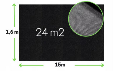 Ukrudtsdug 1,6x15 m Sort 100g
