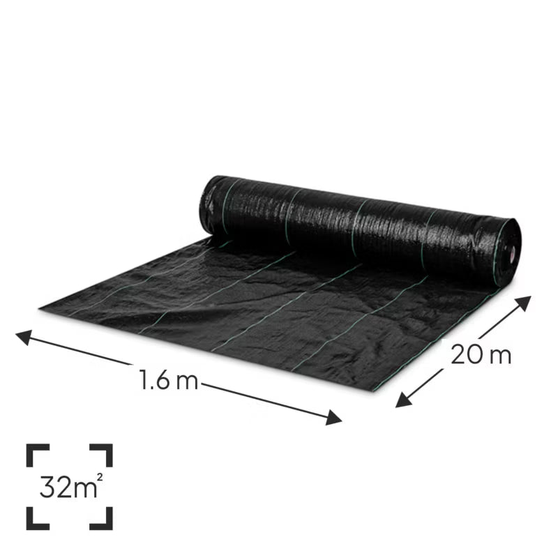 Ukrudtsdug 1,6x20 m 100g/m² Sort