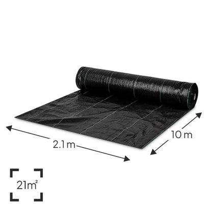 Ukrudtsdug 1,6x20 m 100g/m² Sort