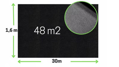 Ukrudtsdug 1,6x30 m 100 g/m² Sort