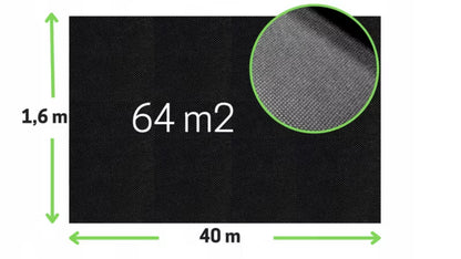 Ukrudtsdug 1,6x40 m 100 g/m² Sort