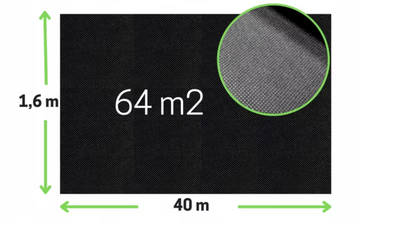 Ukrudtsdug 1,6x40 m 100 g/m² Sort