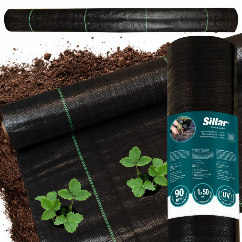 Ukrudtsdug 1x50 m Sort 90 g/m²