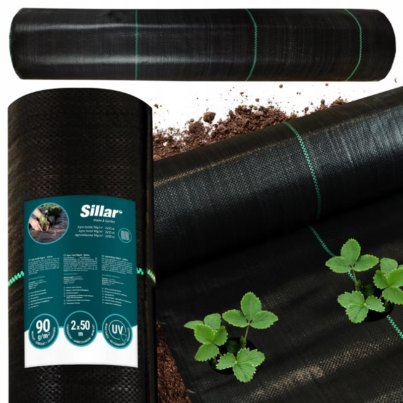 Ukrudtsdug 2x50 m Sort 90g/m²