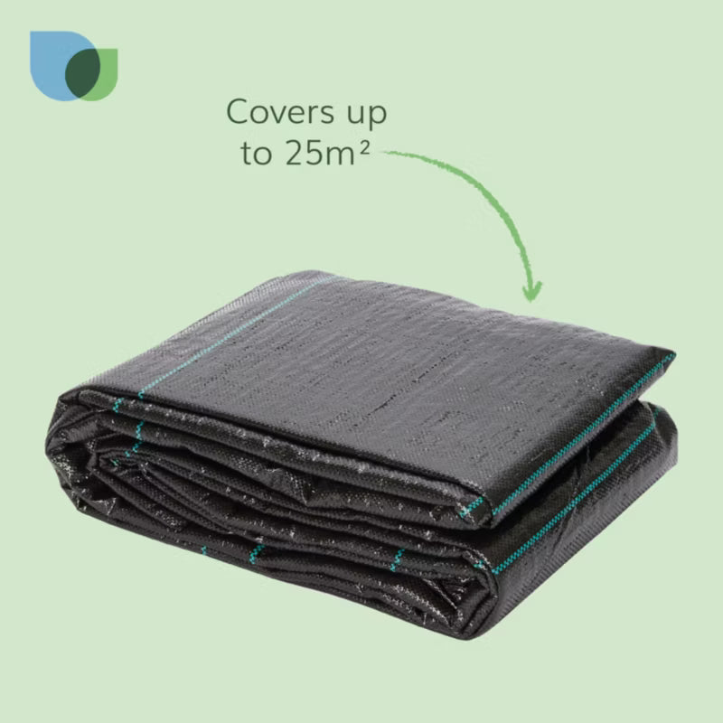 Ukrudtsdug 5x5 m Sort 25 m²
