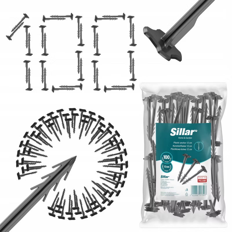 Ukrudtsdug 90g/m² 2x10 m Sort med Jordspyd