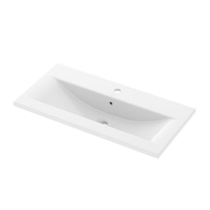Umywalka Alto 80 Wpuszczana w Blat Kwadratowa Hvid 81x39x18 cm