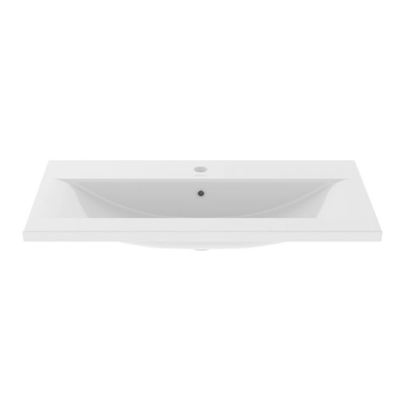 Umywalka Alto 80 Wpuszczana w Blat Kwadratowa Hvid 81x39x18 cm
