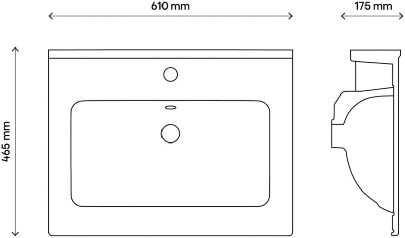 Keramisk vask Aruna 60 cm