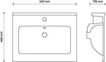 Keramisk vask Aruna 60 cm