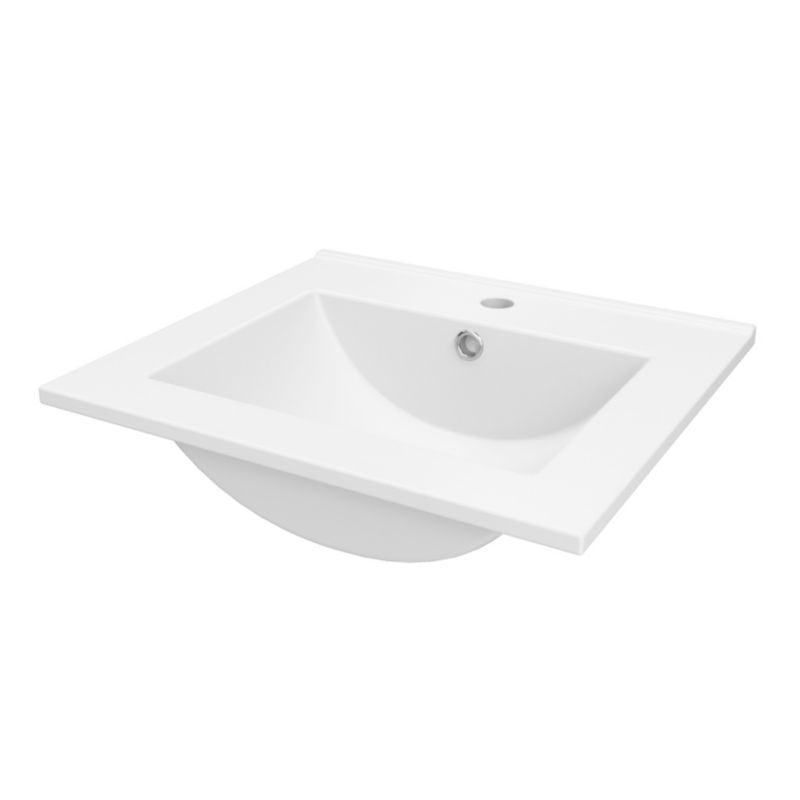 Keramisk Håndvask Aruna New 51 cm Hvid Blank
