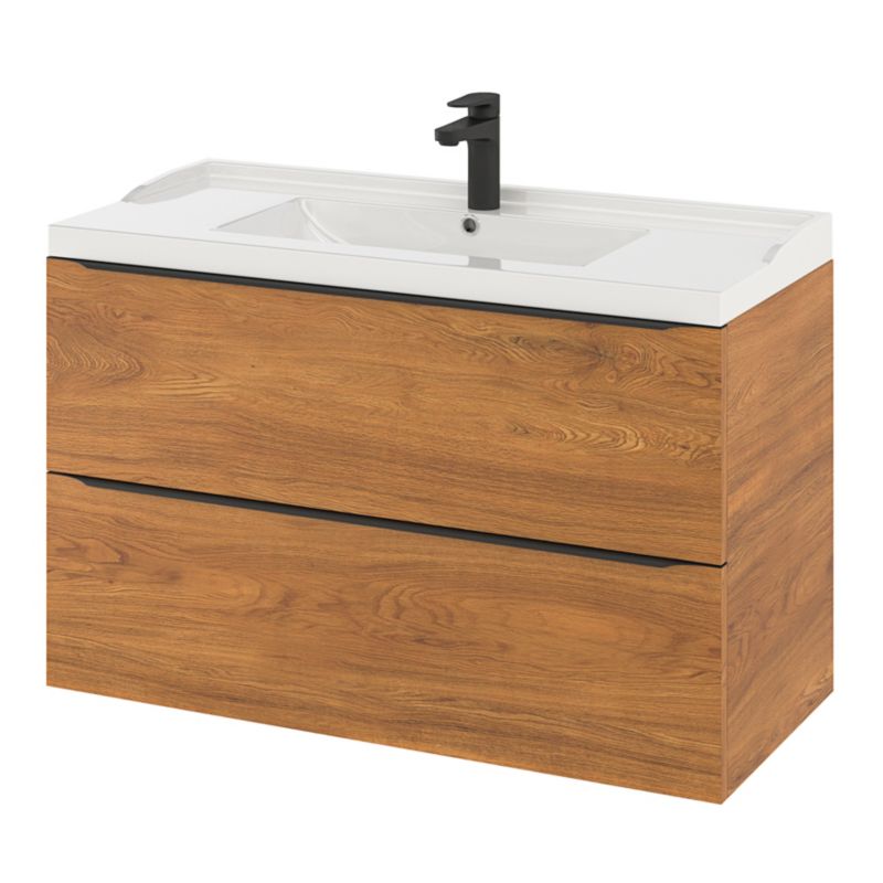 GoodHome Lana 100 cm keramisk vask med sifon