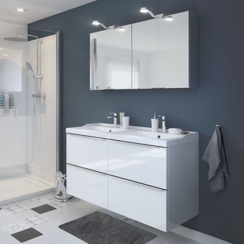 GoodHome Lana keramisk vask 120 cm med bundventil