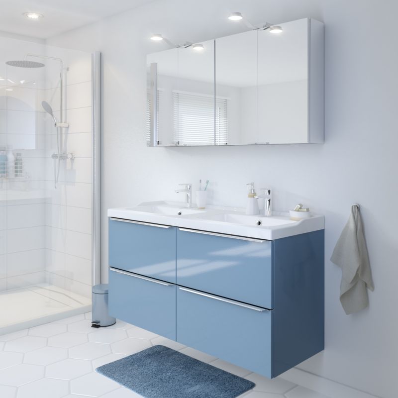 GoodHome Lana 120 cm keramisk vask med bundventil