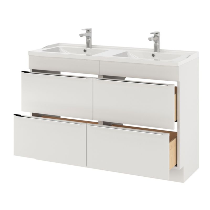 GoodHome Lana keramisk vask 120 cm med bundventil