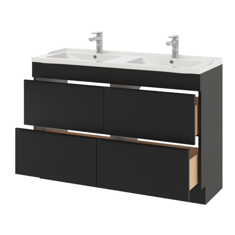 GoodHome Lana keramisk vask 120 cm med bundventil