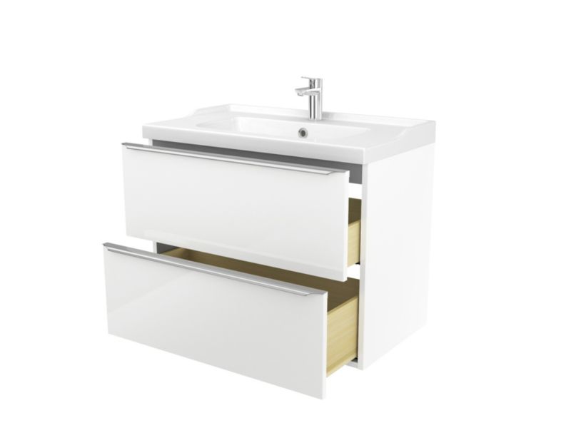 GoodHome Lana keramisk vask 81,4 cm med bundventil