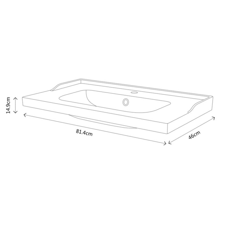 GoodHome Lana keramisk vask 81,4 cm med bundventil