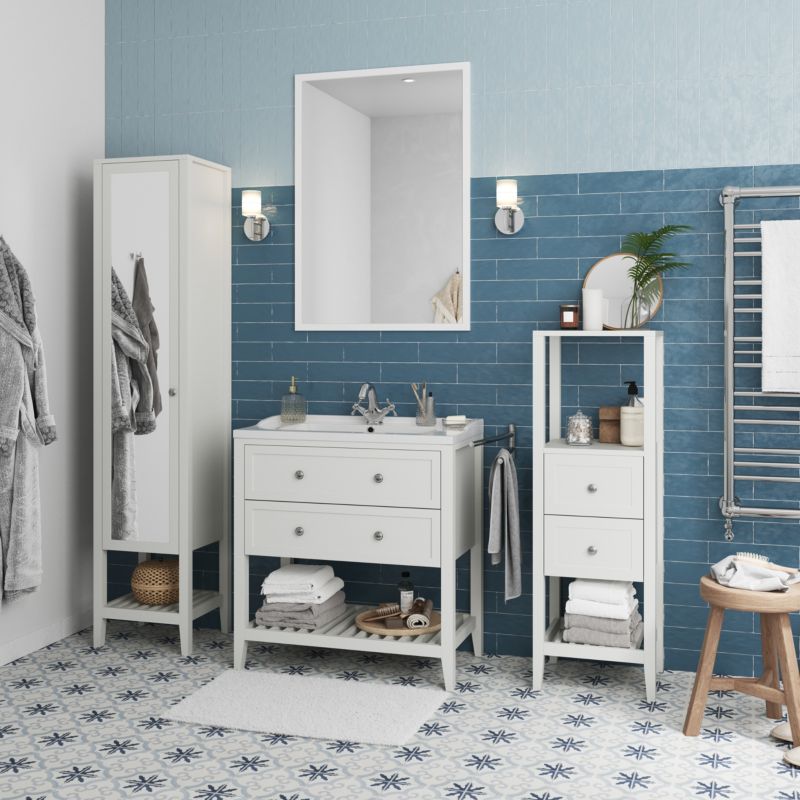 GoodHome Lana keramisk vask 81,4 cm med bundventil