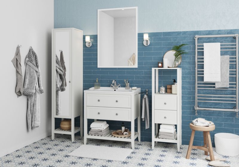 GoodHome Lana keramisk vask 81,4 cm med bundventil