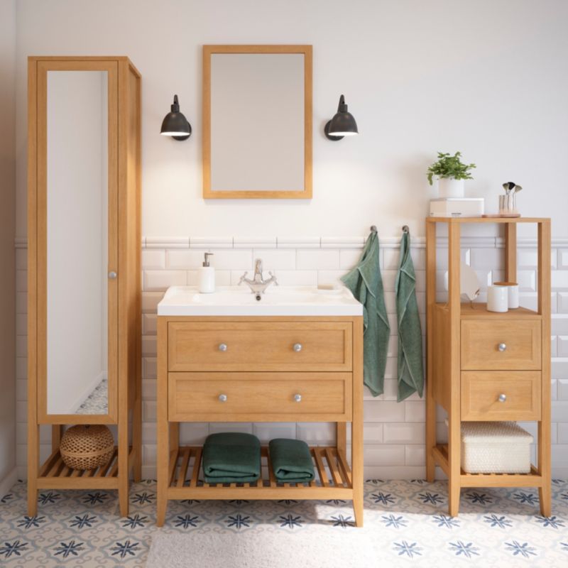 GoodHome Lana keramisk vask 81,4 cm med bundventil