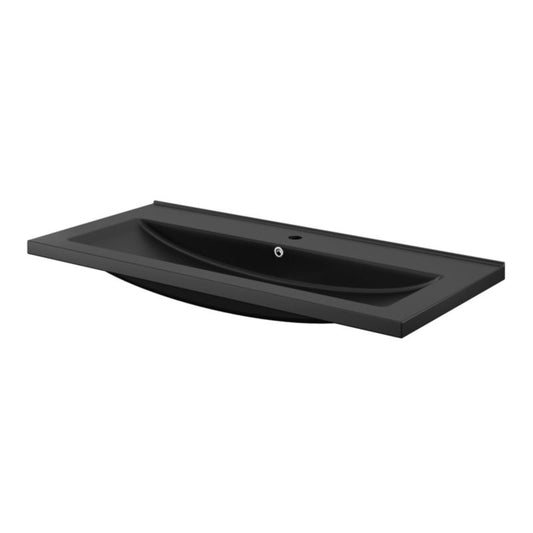 GoodHome Nira keramisk vask 100 cm sort