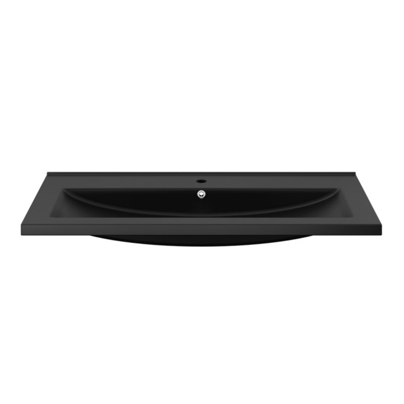 GoodHome Nira keramisk vask 100 cm sort