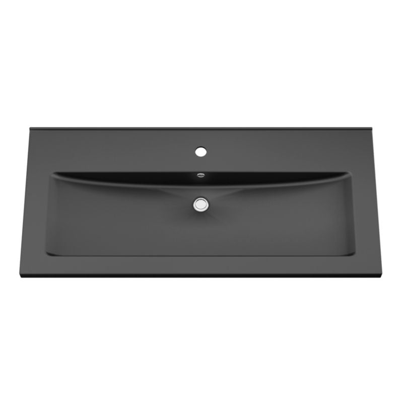 GoodHome Nira keramisk vask 100 cm sort