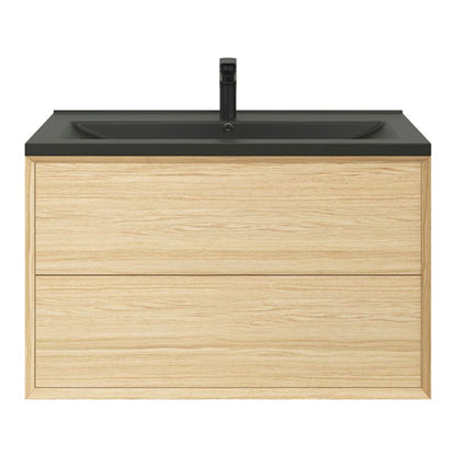GoodHome Nira keramisk vask 100 cm sort