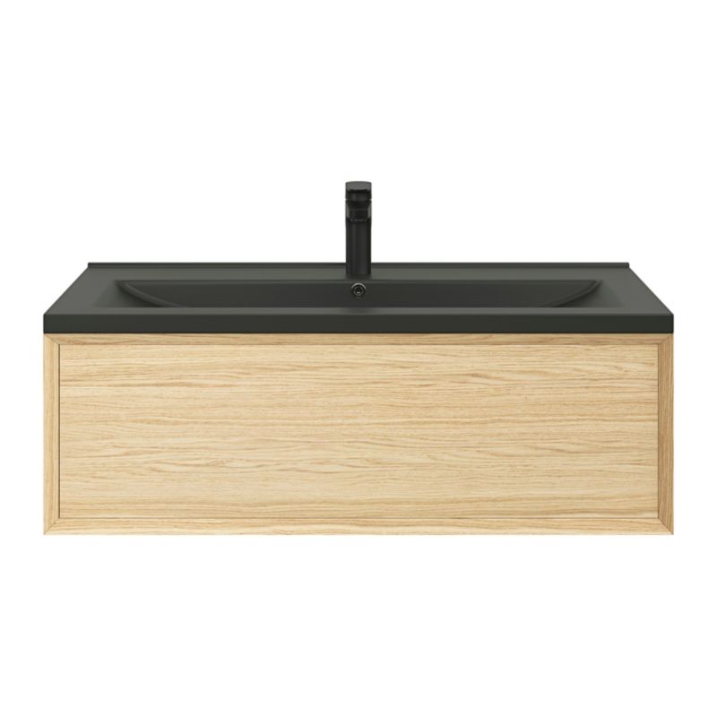 GoodHome Nira keramisk vask 100 cm sort