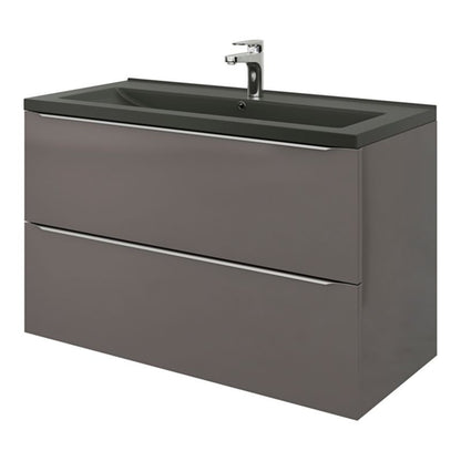 GoodHome Nira keramisk vask 100 cm sort