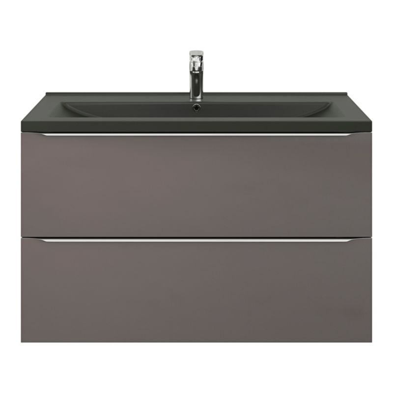 GoodHome Nira keramisk vask 100 cm sort