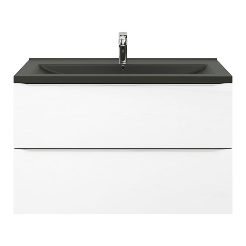 GoodHome Nira keramisk vask 100 cm sort