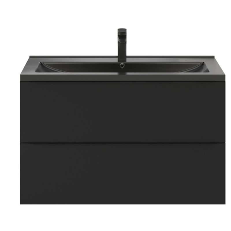 GoodHome Nira keramisk vask 100 cm sort