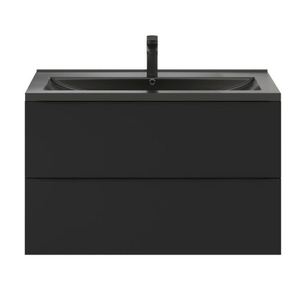 GoodHome Nira keramisk vask 100 cm sort