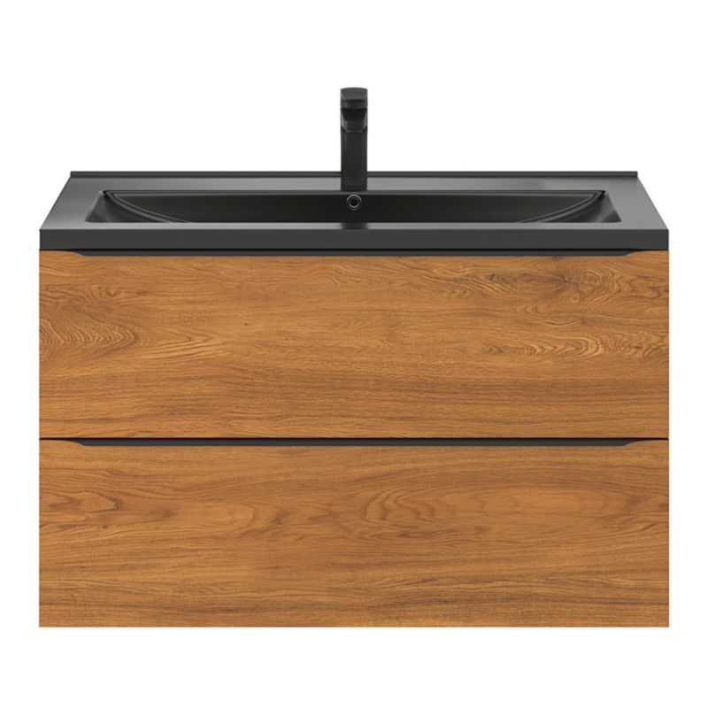 GoodHome Nira keramisk vask 100 cm sort