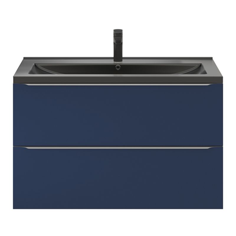 GoodHome Nira keramisk vask 100 cm sort