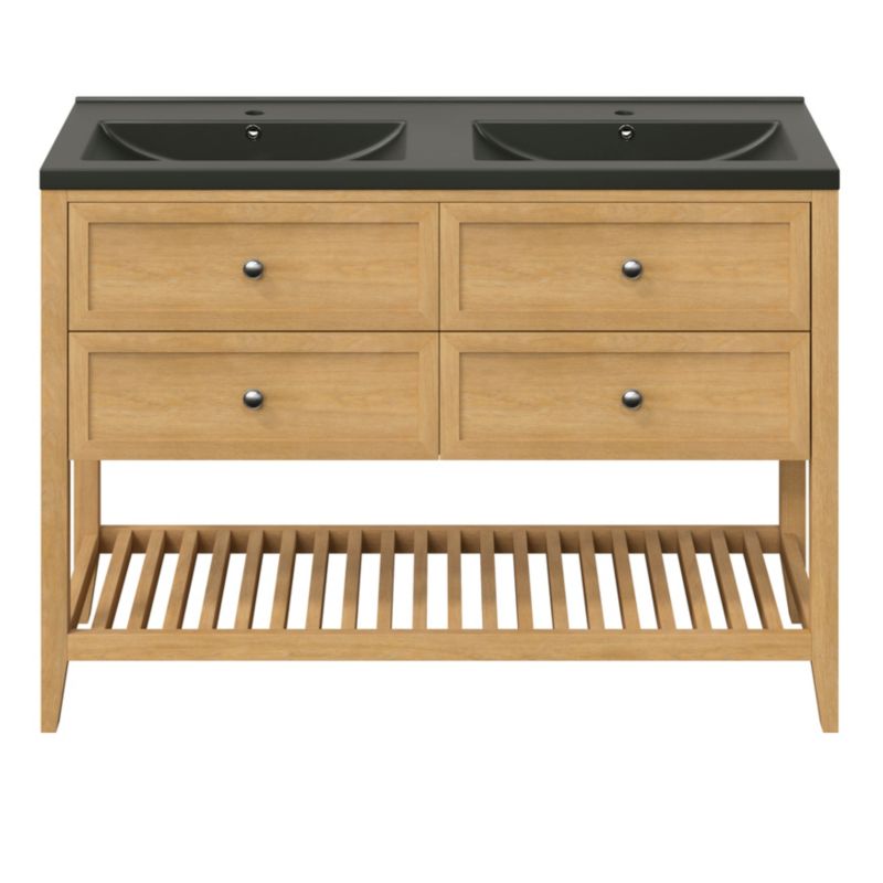 GoodHome Nira keramisk vask 100 cm sort
