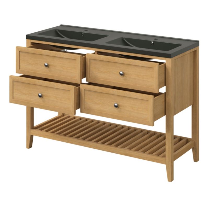 GoodHome Nira keramisk vask 100 cm sort