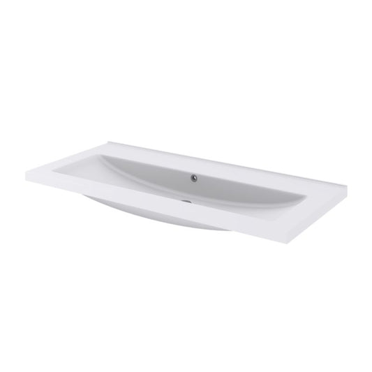 GoodHome Nira 100 cm keramisk vask med sifon