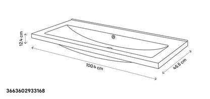 GoodHome Nira 100 cm keramisk vask med sifon